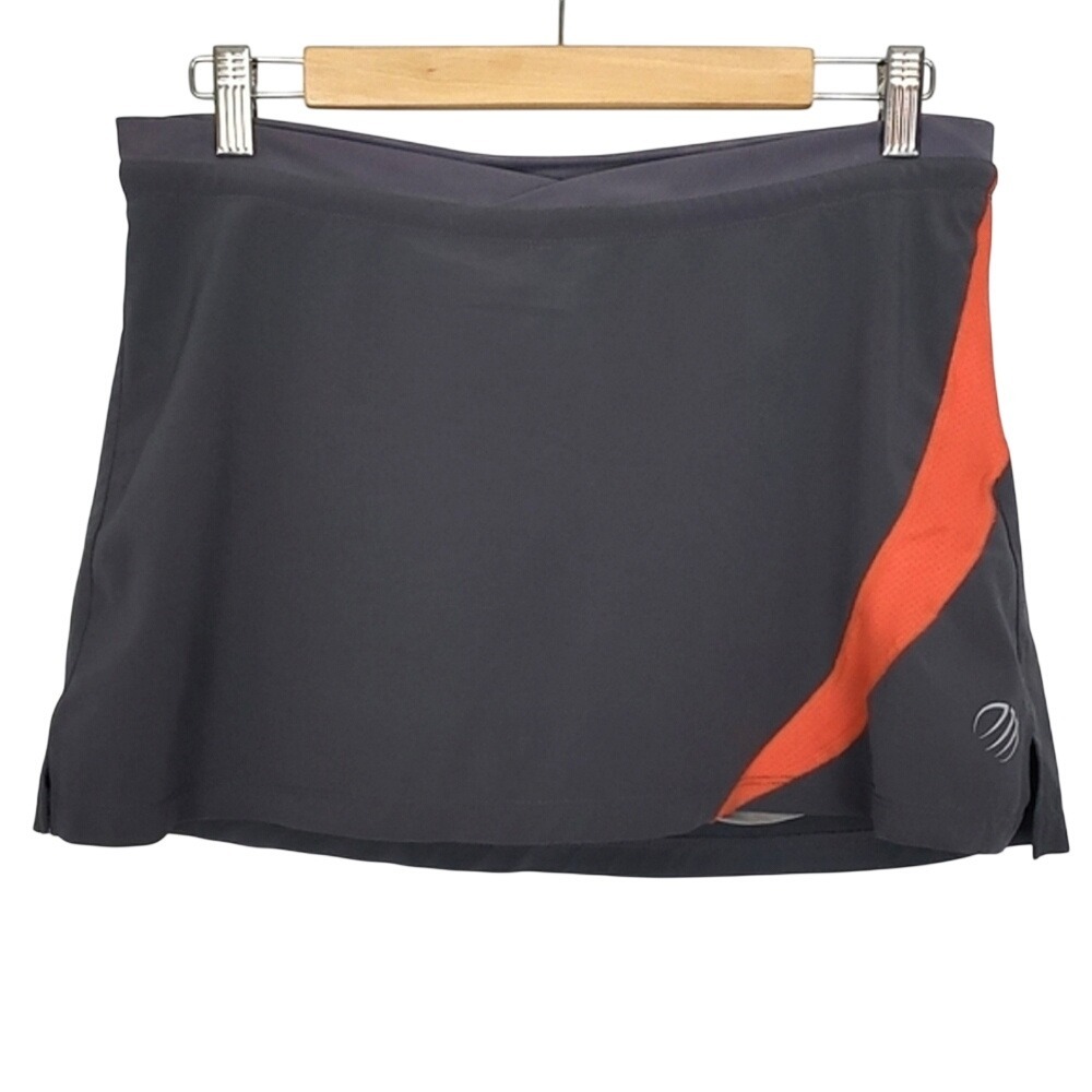 MPG Women's Athletic Skirt Skort Grey Orange Stretch Size M